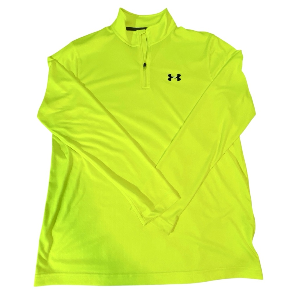 Under Armour Heat Gear Loose 1/4 Zip Pullover Men’s Medium High Vis Yellow UA